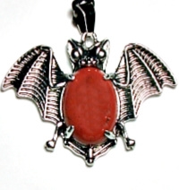 A76-46 STONE BAT PENDANT IN RED JASPER