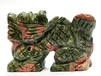 A77-01 50mm STONE DRAGON IN UNAKITE