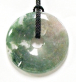 A86-01--40mm STONE DONUT IN MOSS AGATE