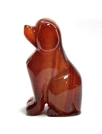 A90-02  2" STONE DOG IN RED AGATE