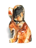 A90-08 2" STONE DOG IN CRAZY AGATE
