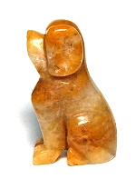 A90-10 2" STONE DOG IN YELLOW JADE
