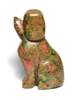 A90-11 2" STONE DOG IN UNAKITE