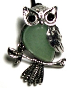 A92-03 50mm STONE OWL PENDANT IN AVENURINE