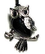 A92-05 50mm STONE OWL PENDANT IN 0NXY