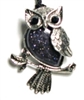 A92-07 50mm STONE OWL PENDANT IN BLUE GOLDSTONE