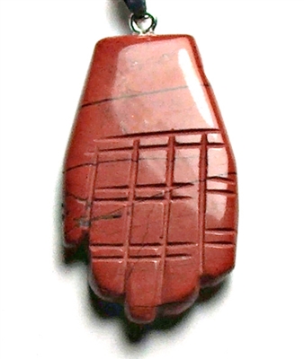 A96-04 HAND OF HAMSA IN RED JASPER