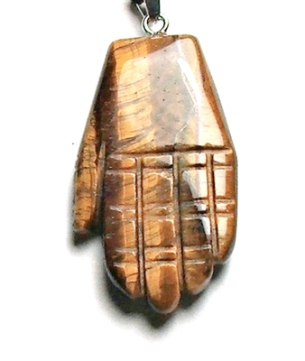 A96-09 HAND OF HAMSA IN TIGER EYE