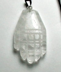 A96-10 HAND OF HAMSA IN CLEAR QUARTZ