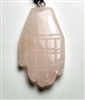 A96-11 HAND OF HAMSA IN ROSE QUARTZ