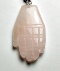 A96-11 HAND OF HAMSA IN ROSE QUARTZ