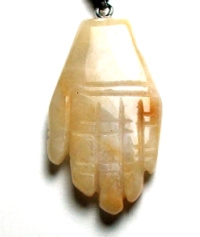 A96-13 HAND OF HAMSA IN YELLOW JADE