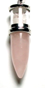 BSP-56  BULLET SHAPE PENDANT ROSE QUARTZ