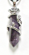 C25-11 ROSE ON AMETHYST STONE POINT