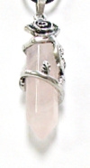 C25-56 ROSE ON ROSE QUARTZ STONE POINT