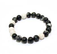 CR36-S 8mm STONE BRACELET IN ZEBRA IN 7" (S)