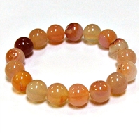 CRB189-12mm STONE BRACELET IN NATURAL CARNELIAN