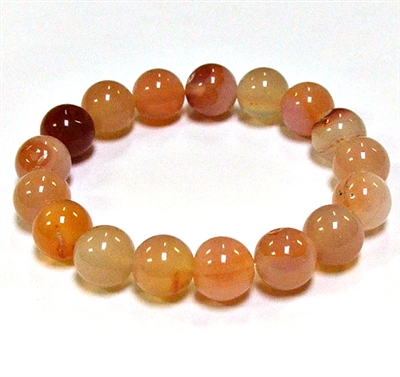 CRB189-12mm STONE BRACELET IN NATURAL CARNELIAN