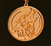 CP009R-COPPER WOLF PANDENT--1 1/2" ROUND