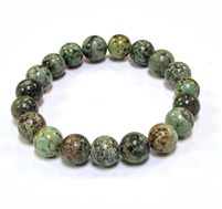 CR-04-10mm STONE BRACELET IN AFRICAN TURQUOISE