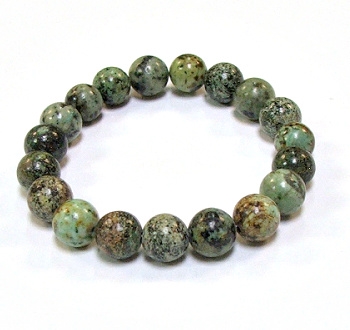 CR-04-10mm STONE BRACELET IN AFRICAN TURQUOISE