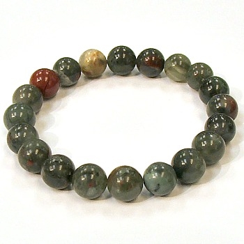 CR-15-10mm STONE BRACELET IN BLOODSTONE