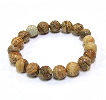 CR-25-10mm STONE BRACELET IN PICTURE JASPER