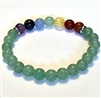 CR-57-7  8mm 7 CHAKRA STONE BRACELET-AVENTURINE