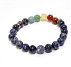 CR-58-7 8mm 7 CHAKRA STONE BRACELET IN SODALITE