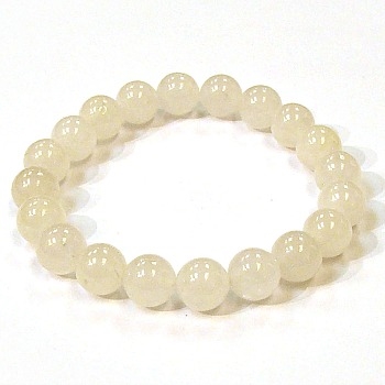 CR-59-10mm STONE BRACELET IN WHITE JADE