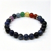 CR-05-7 8mm 7 CHAKRA STONE BRACELET IN EURPOEAN SODALITE