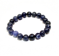 CR05-S 8mm STONE BRACELET IN  EUROPEAN SODALITE IN 7" (S)