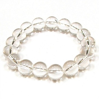 CR10-12mm STONE BRACELET IN CLEAR QUARTZ