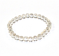 CR10-S 6mm STONE BRACELET IN CLEAR QUARTZ  IN 7" (S)