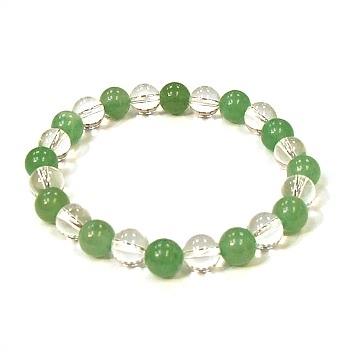 CR10-CR57-A-8mm TWO COLOR STONE BRACELET  IN AVENTURINE