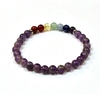 CR11-7 6mm 7 CHAKRA STONE BRACELET IN AMETHYST