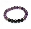 CR11-CRB127-5B 8mm TWO COLOR STONE BRACELET IN AMETHYST &TOURMALINE