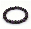 CR11-CRB152-B  TOW COLOR STONE BRACELET IN AMETHYST AND HEMATITE MAGNETIC