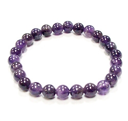 CR11-L 8mm STONE BRACELET IN AMETHYST 8 1/2"