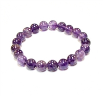 CR11-S 8mm STONE BRACELET IN AMETHYST IN 7" (S)