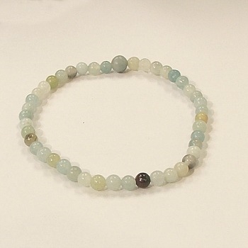 CR14-04mm STONE BRACELET IN BLACK & GOLD AMAZONITE