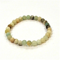 CR14-06mm STONE BRACELET IN BLACK & GOLD AMAZONITE