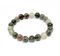 CR15-S 8mm STONE BRACELET IN BLOODSTONE  IN 7" (S)