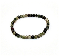 CR15-S 4mm STONE BRACELET INBLOODSTONE IN 7" (S)