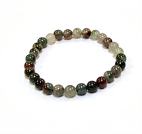 CR15-S 6mm STONE BRACELET IN BLOODSTONE IN 7" (S)