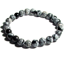 CR21-L 8mm STONE BRACELET IN SNOWFLAKE 8 1/2"