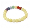 CR-22-7 8mm 7 CHRKRA STONE BRACELET IN LEMON