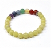 CR-22-7 8mm 7 CHRKRA STONE BRACELET IN-LEMON