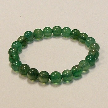 CR24-8mm  STONE BRACELET IN DYED GREEN AGATE