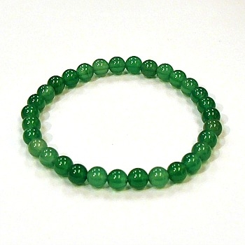 CR24-6mm STONE BRAELET IN DYED GREEN AGATE